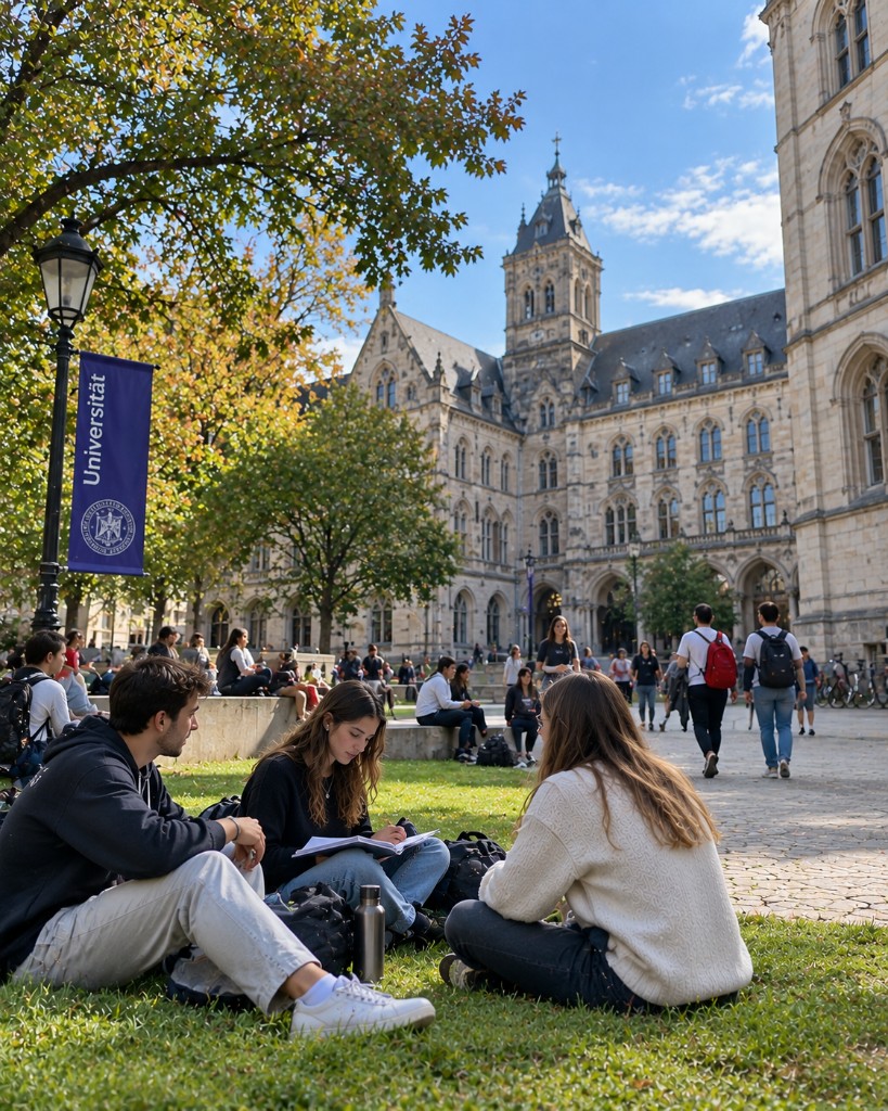 Students on campus